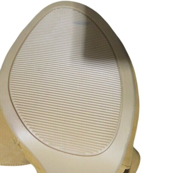 BOGO Rue21 Brown suede peep toe booties ankle boots heeled mules heels M 7-8 - Picture 12 of 13